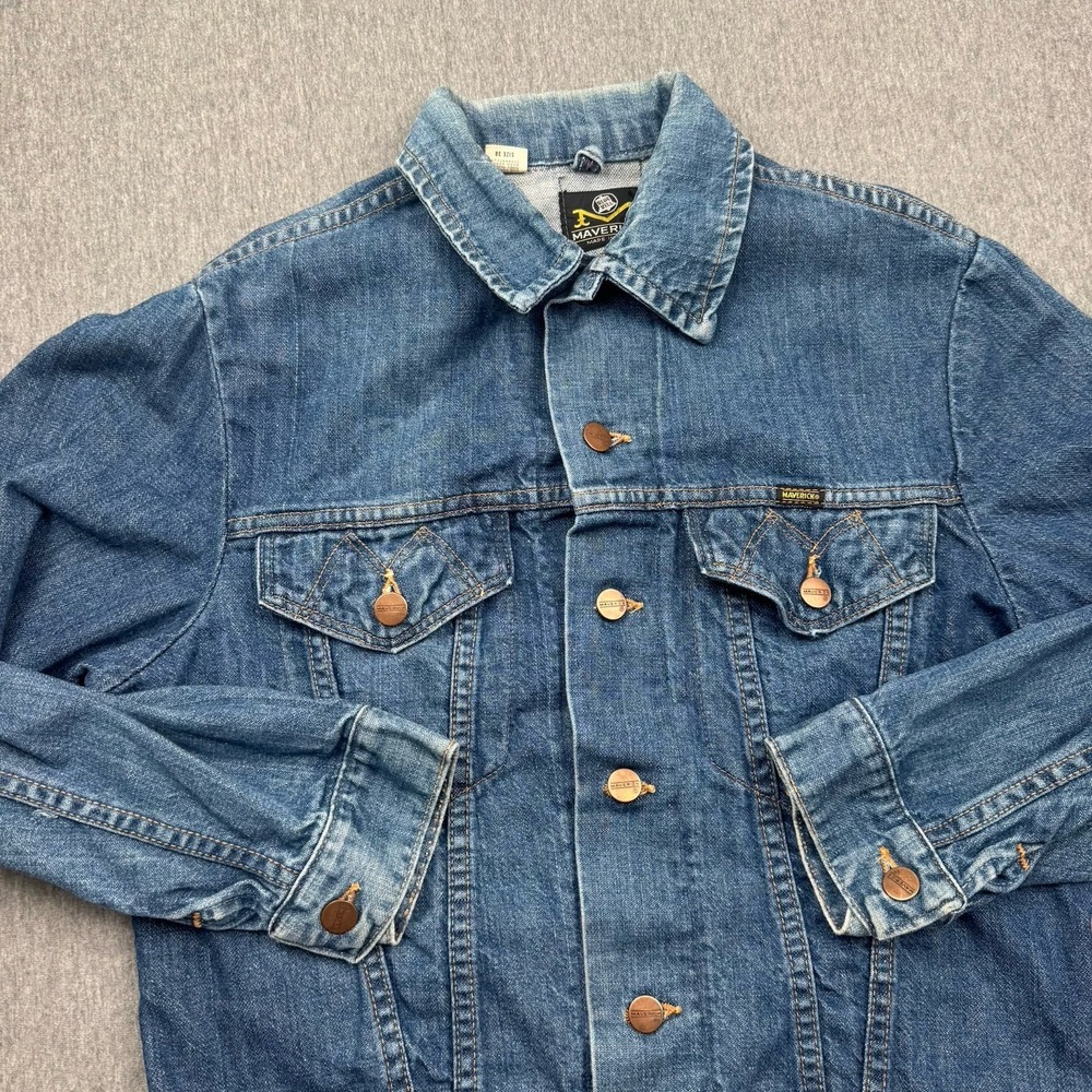 Maverick Blue Bell Denim Jean Trucker Jacket Size 38‎ USA Vintage Vtg Button
